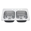 [20DB.8332283C.075] Colony® 33 x 22-Inch Stainless Steel 3-Hole Topmount Double-Bowl Kitchen Sink With Colony® PRO Single Control Faucet System - Stainless Steel
