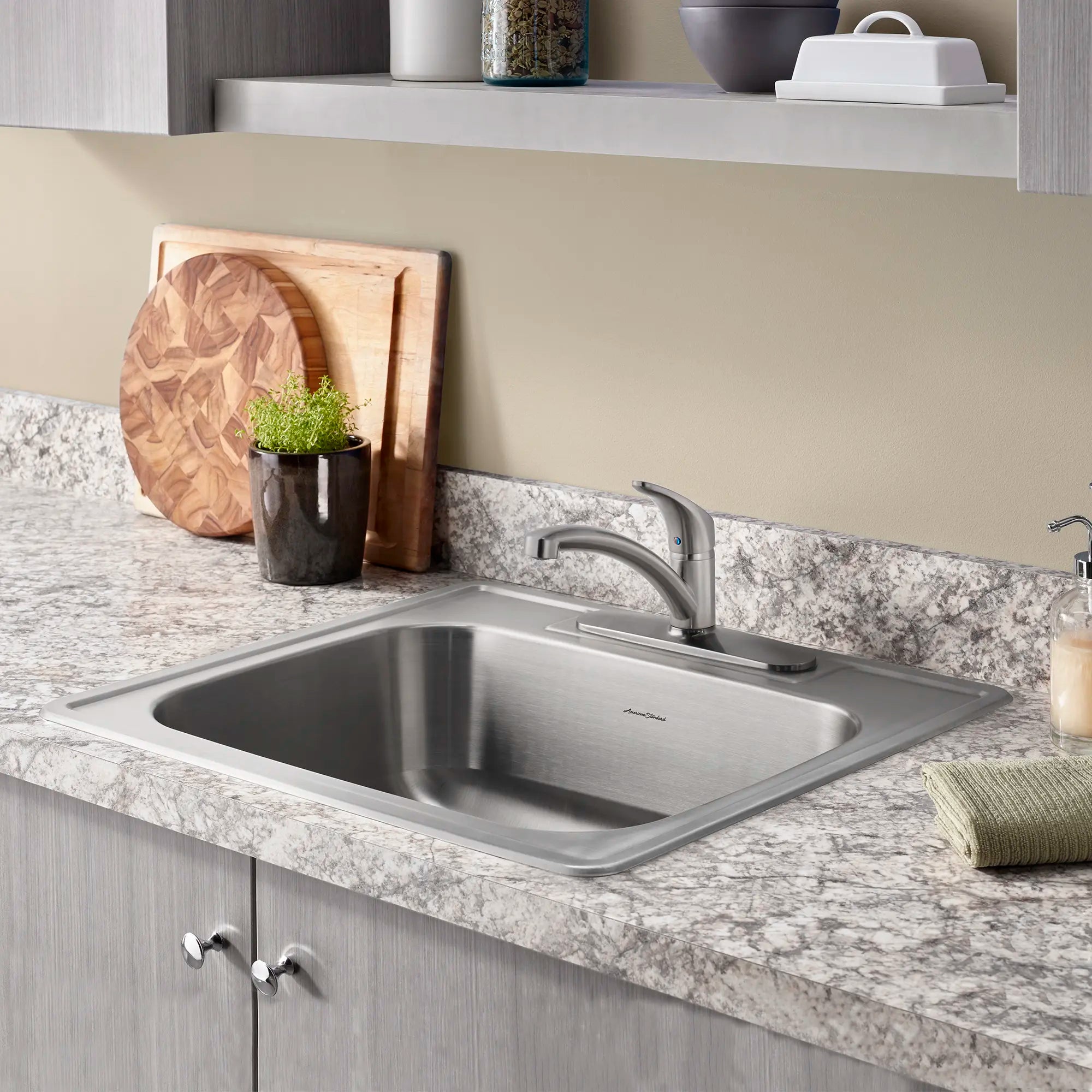 Colony® 25 x 22-Inch Stainless Steel Single-Bowl Kitchen Sink With Colony® PRO Single Control Faucet System // STAINLESS STEEL // 48769_20SB8252283C075_0_CDNwebp.webp