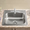 [22SB.6151511S.075] Colony® 15 x 15-Inch Stainless Steel 1-Hole Top Mount Single-Bowl ADA Kitchen Sink - Stainless Steel