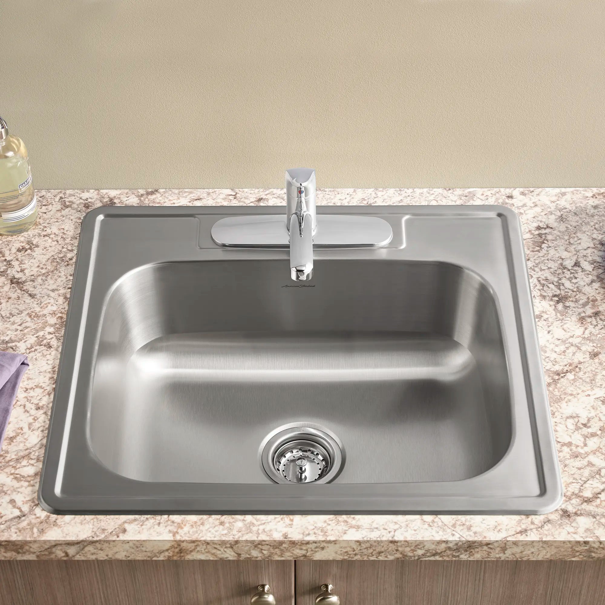Colony® 15 x 15-Inch Stainless Steel 1-Hole Top Mount Single-Bowl ADA Kitchen Sink // STAINLESS STEEL // 49378_22SB6151511S075_1_0_CDNwebp.webp