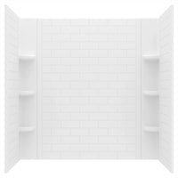 [2947BWT60.011] Elevate 60x60-inch Subway Pattern 3-Piece Tub Surround - Arctic