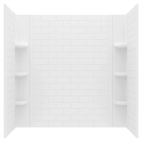 Elevate 60x60-inch Subway Pattern 3-Piece Tub Surround