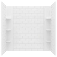 [2947BWT60.011] Elevate 60x60-inch Subway Pattern 3-Piece Tub Surround - Arctic