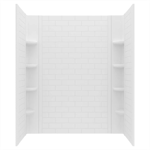 Elevate 60x72-inch Subway Pattern 3-Piece Shower Surround