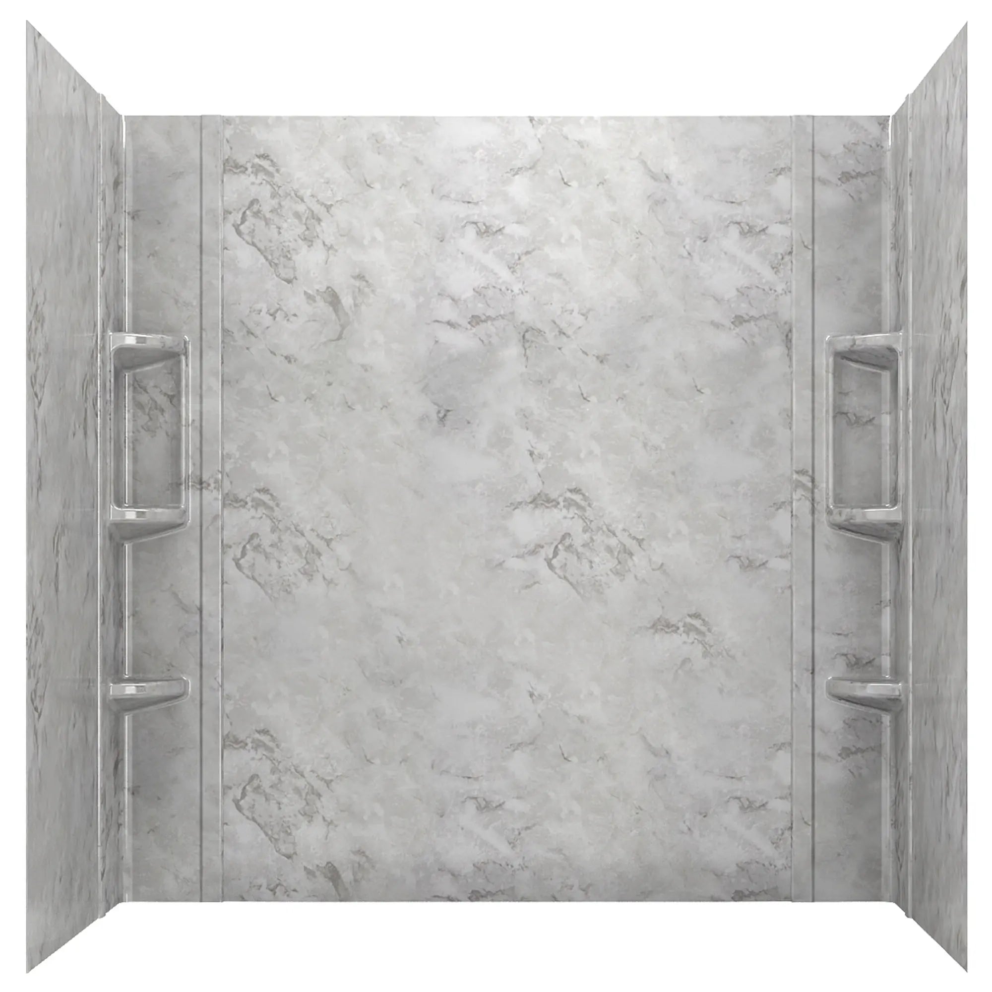 [2968BWT60.366] Ovation 60 x 30-Inch Bath Wall Set - Silver Celestial