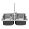 [20DB.332211L.075] Fairacres® 33 x 22-Inch Stainless Steel 1-Hole Dual Mount Double Bowl Kitchen Sink with Pull-Down Faucet - Stainless Steel
