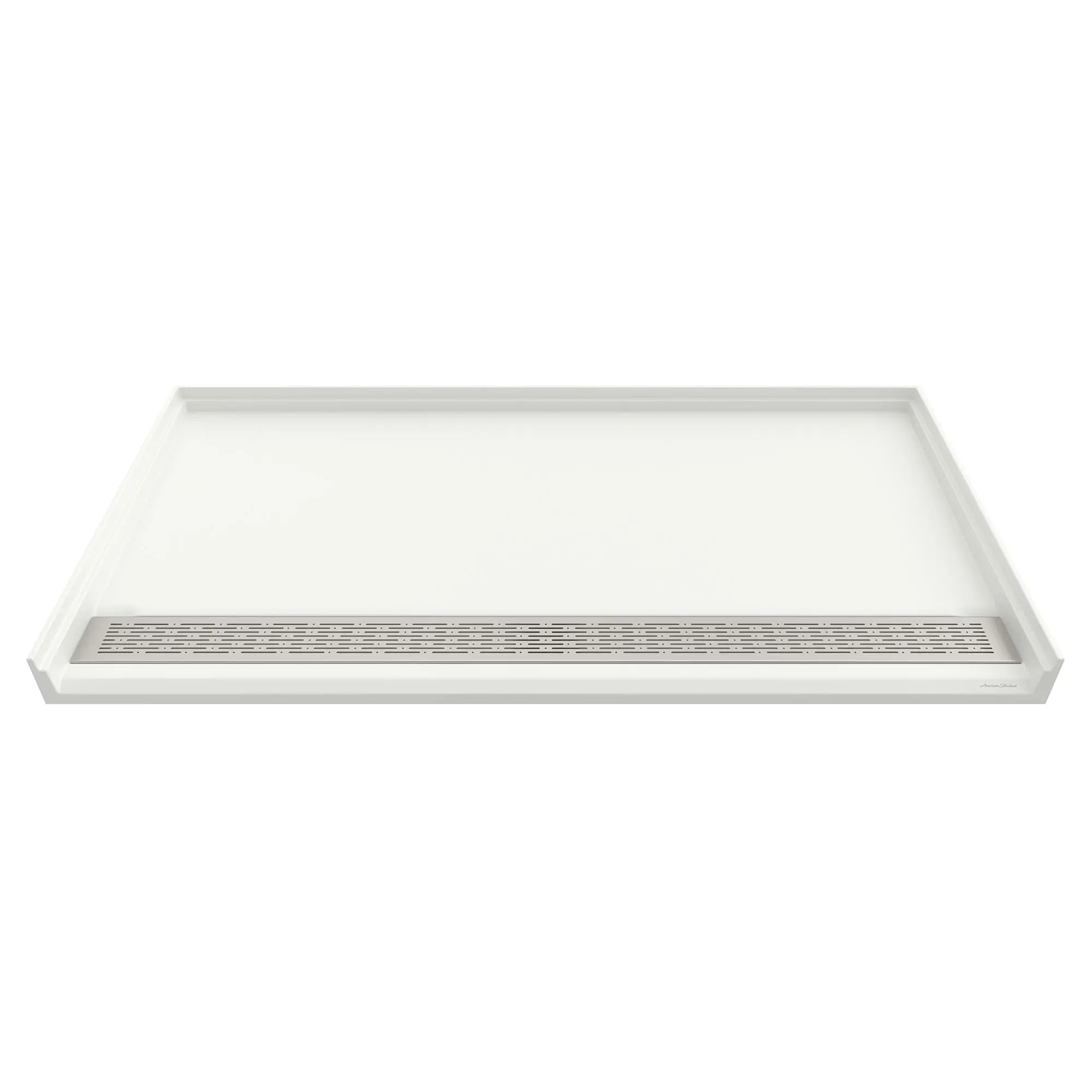 [6434AM-FCOL.218] Townsend 64 x 34-Inch Single Threshold ADA Shower Base With Linear Drain - Soft White