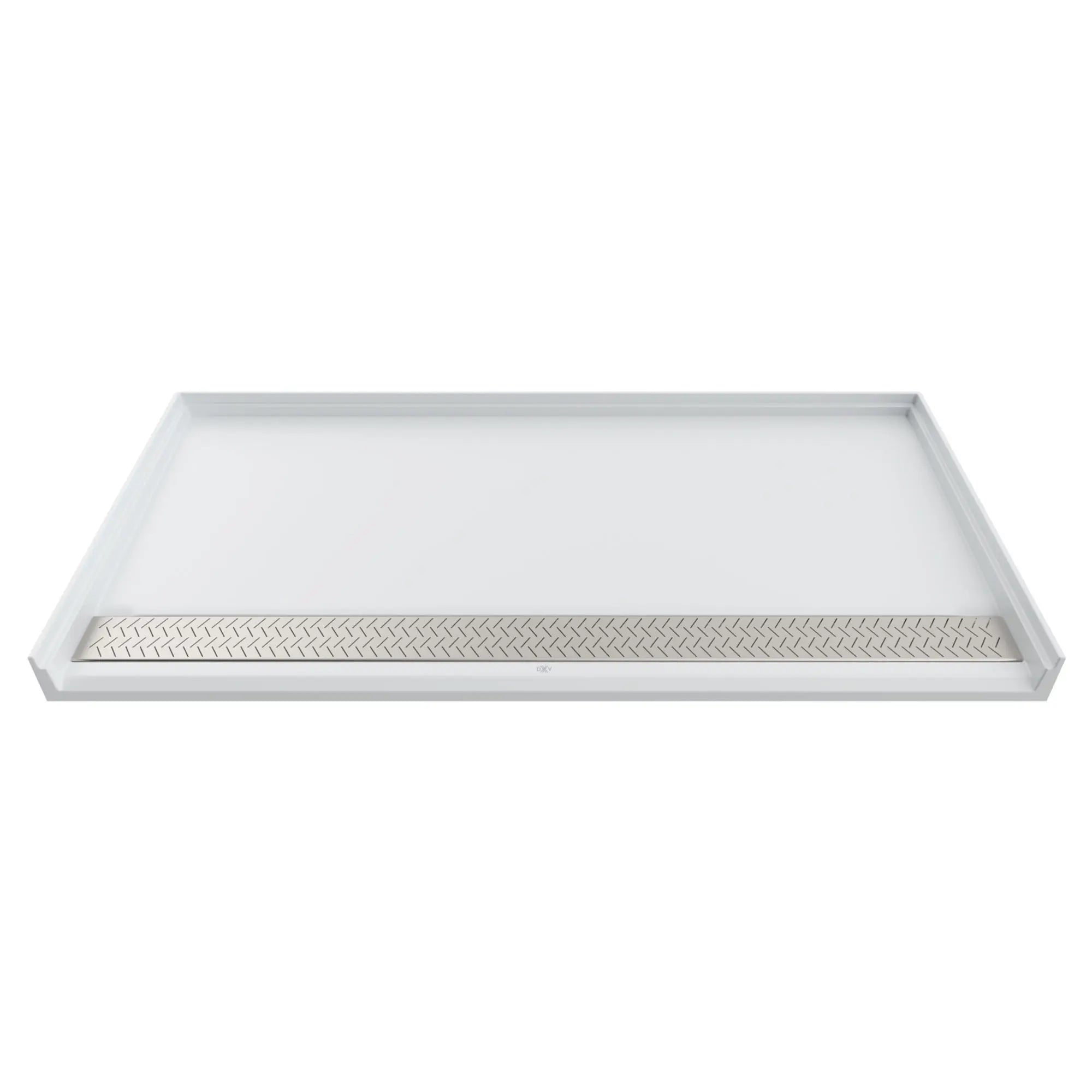 [6438AM-FCOL.218] Townsend 64 x 38-Inch Single Threshold ADA Shower Base With Linear Drain - Soft White