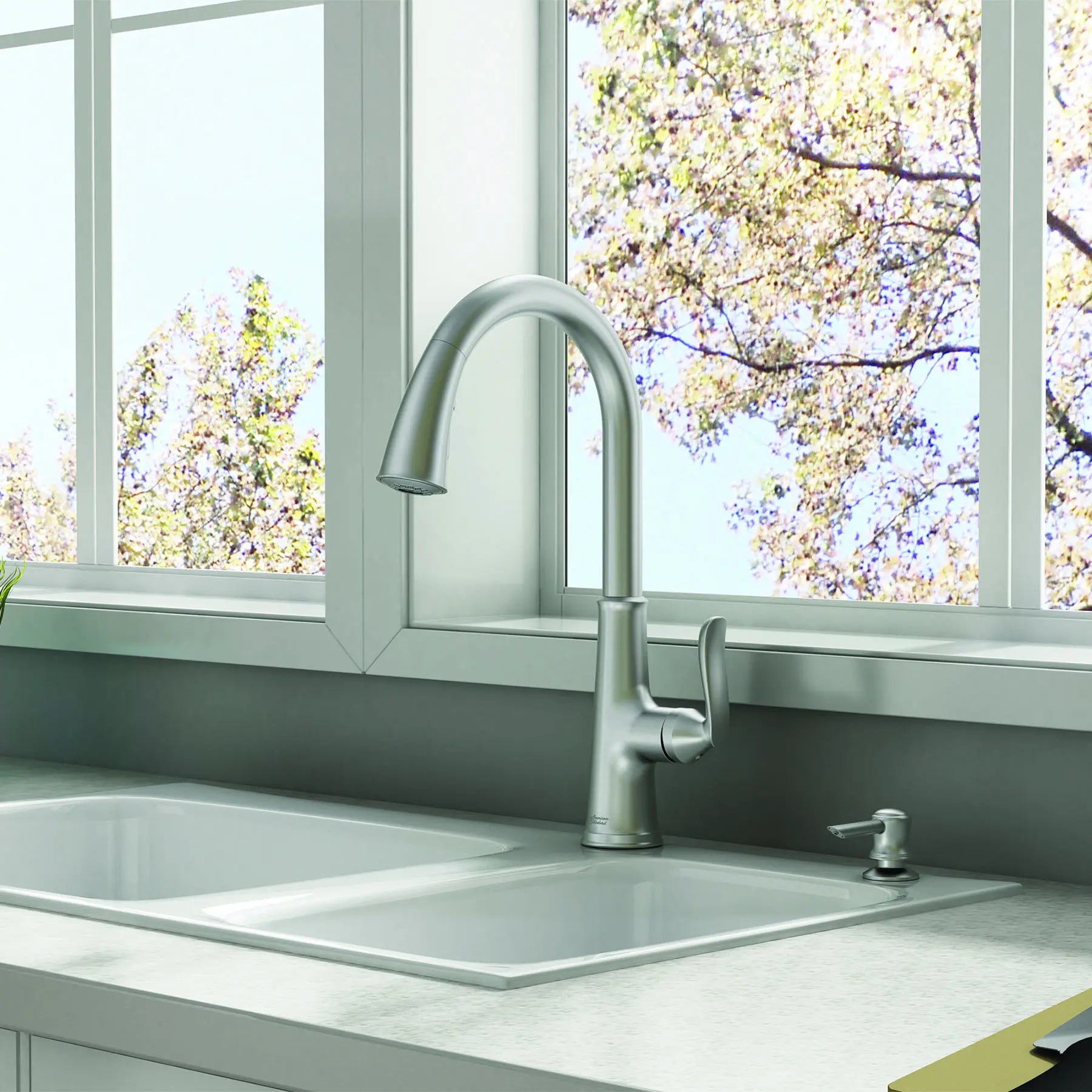 Northport® One-Handle Pull-Down Kitchen Faucet With Soap Dispenser // STAINLESS STEEL // 58499_7035300_075-view2_0_CDNwebp.webp