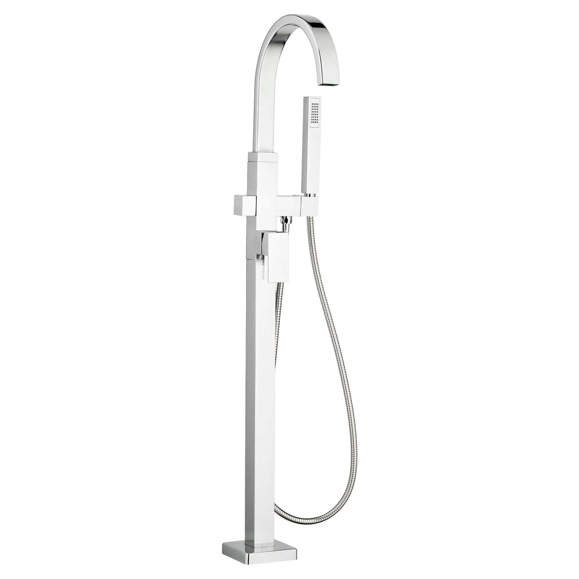 Times Square Contemporary Square Freestanding Tub Faucet with Personal Shower for Flash Rough-in Valve with Lever Handle // POLISHED CHROME // 59267_7184951002_0_CDNwebp.webp
