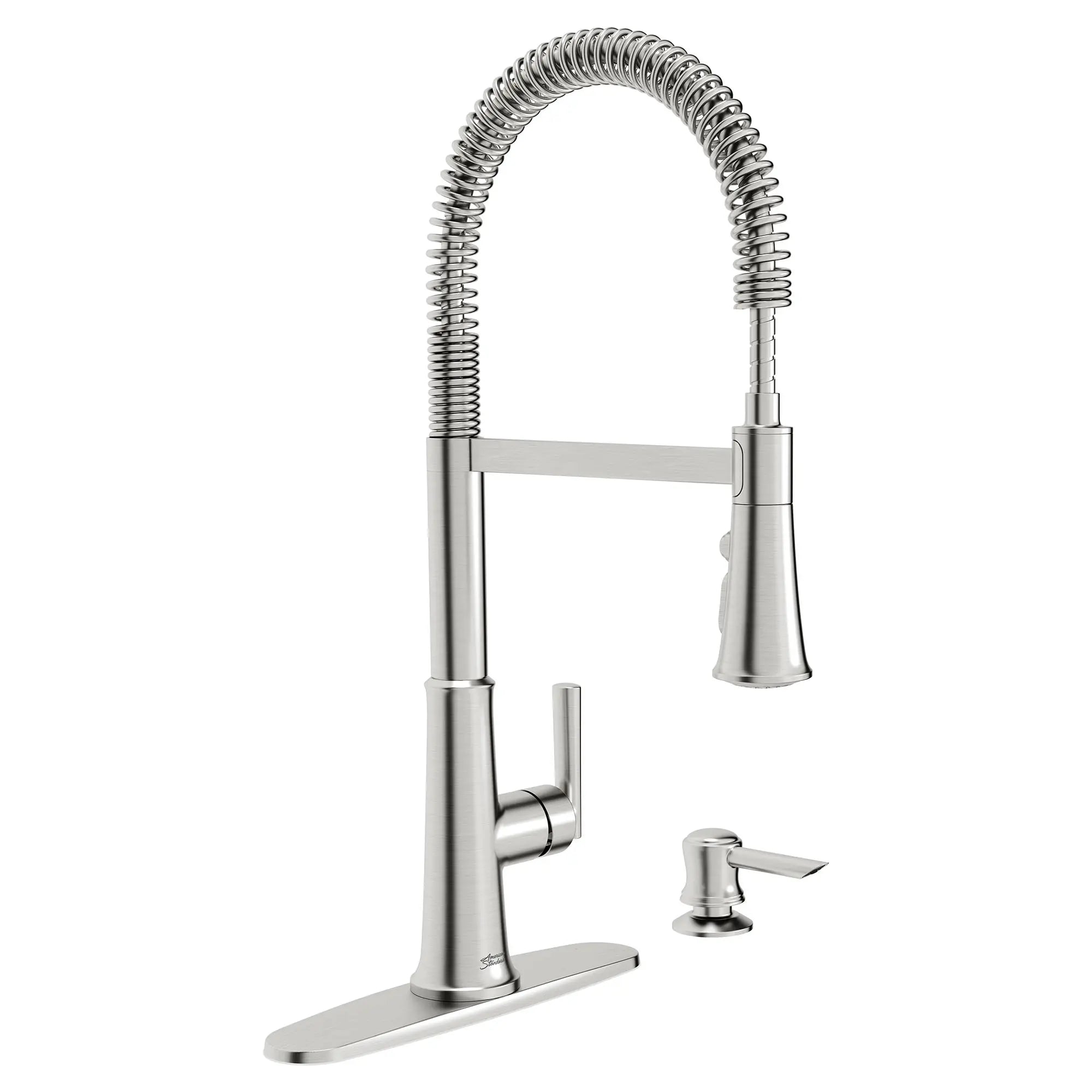 Gladden Semi-Pro Dual Spray Kitchen Faucet with Deck Plate and Soap Dispenser // STAINLESS STEEL // 60481_7424351.075_0_CDNwebp.webp