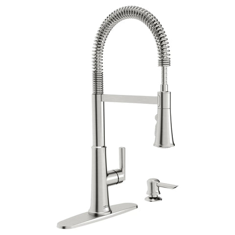 Gladden Semi-Pro Dual Spray Kitchen Faucet with Deck Plate and Soap Dispenser