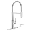 [7425351.075] Tamarind Semi-Pro Dual Spray Kitchen Faucet with Deck Plate and Soap Dispenser - Stainless Steel