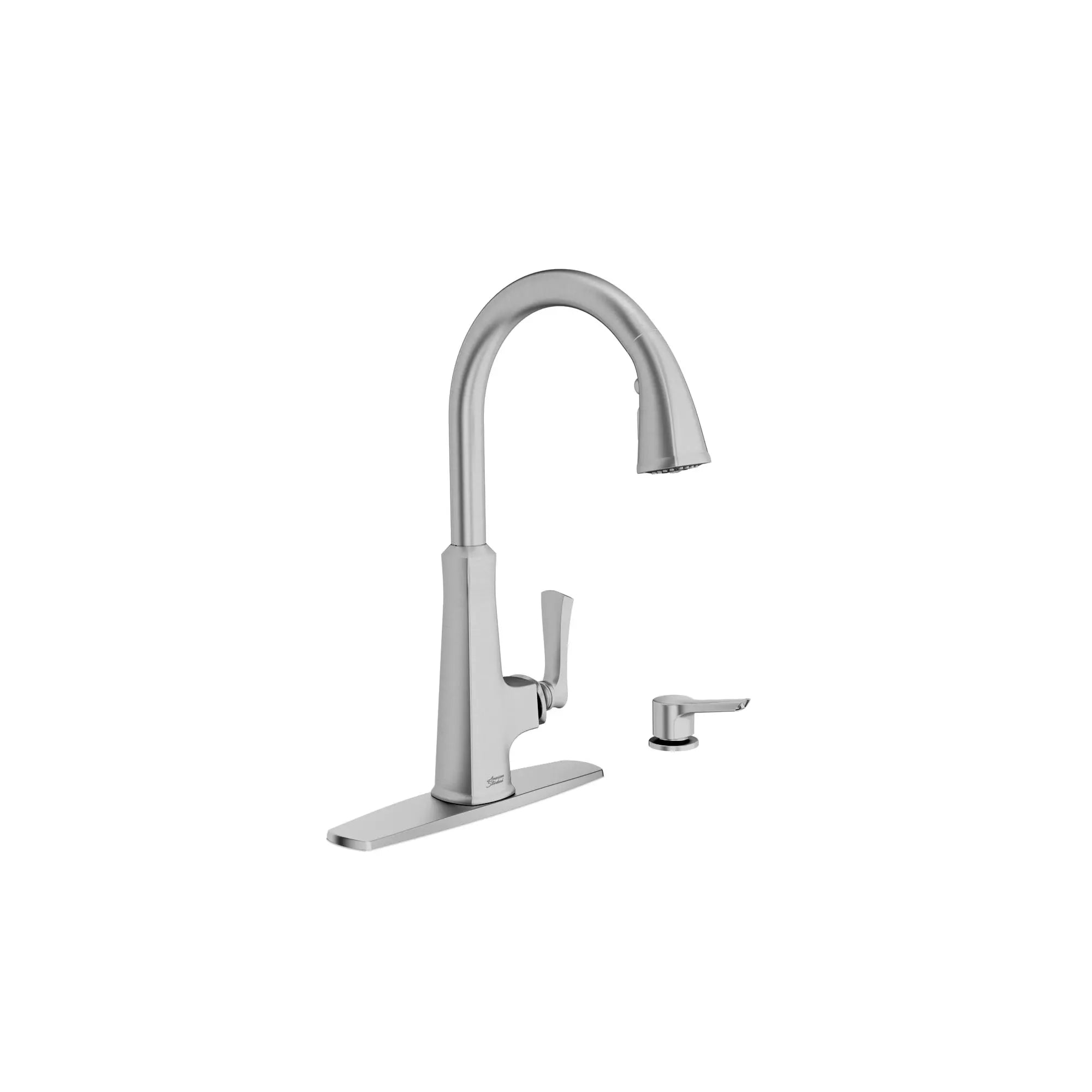 American Standard Kaleta High-Spout Pull-Down Kitchen Faucet with Soap Dispenser // STAINLESS STEEL // 62089_7506300075_4_0_CDNwebp.webp