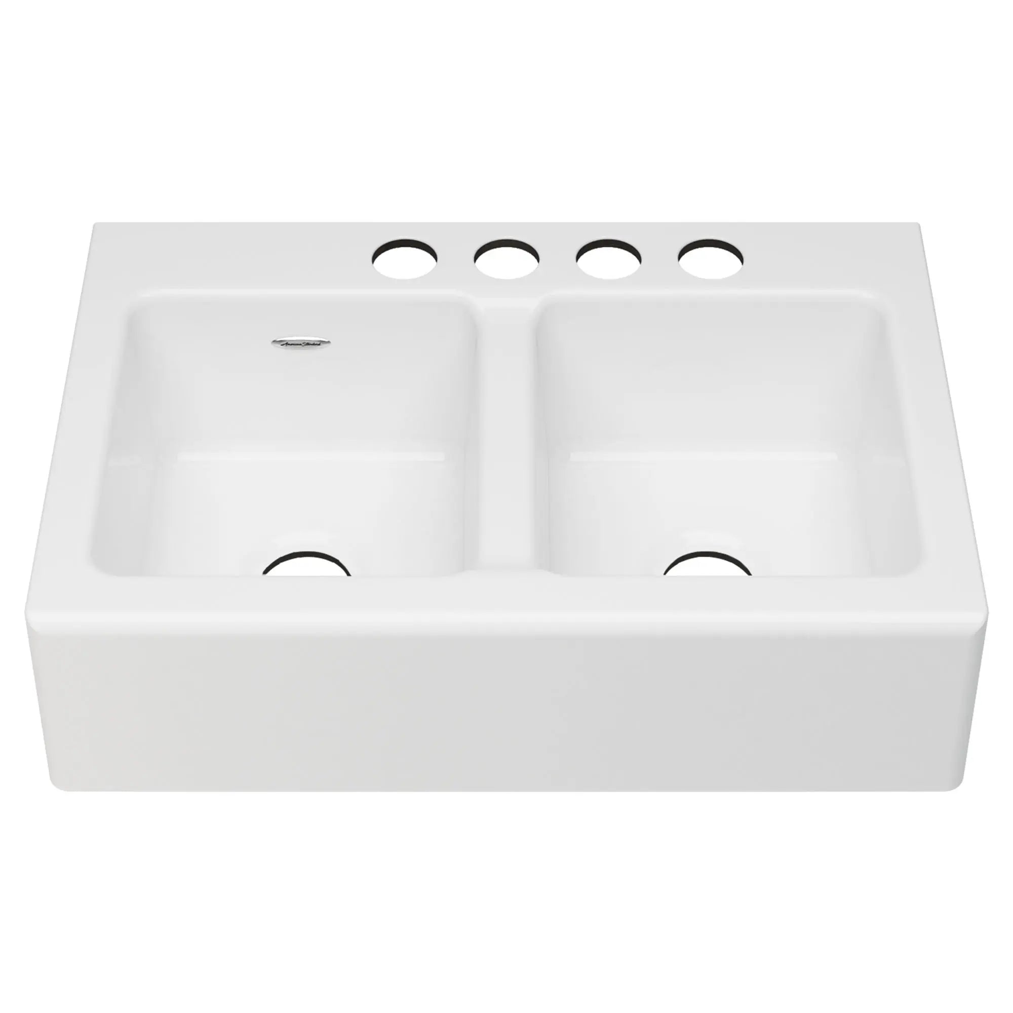 [77DB33220A.308] Delancey 33 x 22-Inch Cast Iron 4-Hole Undermount Double-Bowl Apron Front Kitchen Sink - Brilliant White