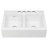 [77DB33220A.308] Delancey 33 x 22-Inch Cast Iron 4-Hole Undermount Double-Bowl Apron Front Kitchen Sink - Brilliant White