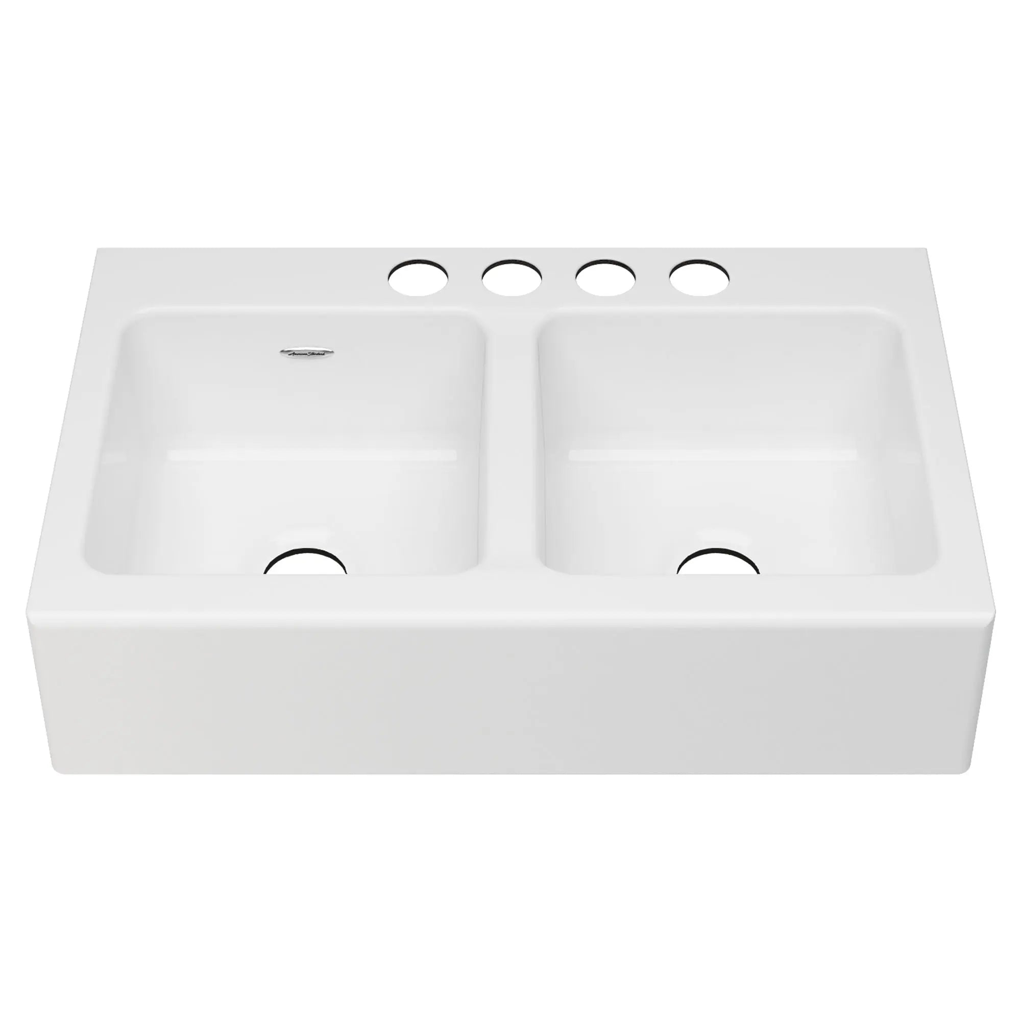 [77DB36220A.308] Delancey 36 x 22-Inch Cast Iron 4-Hole Undermount Double-Bowl Apron Front Kitchen Sink - Brilliant White