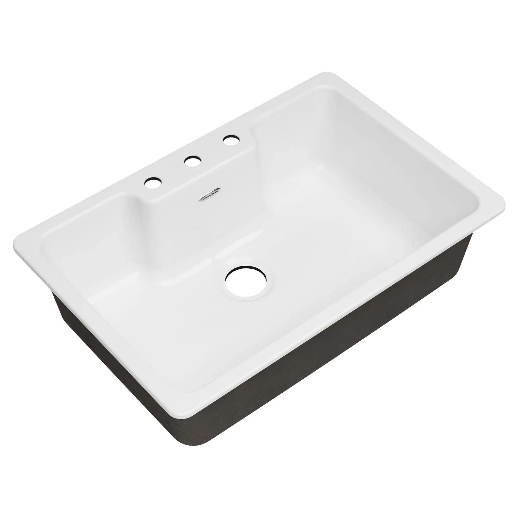 Quince 33 x 22-Inch Cast Iron 3-Hole Drop-In Single-Bowl Kitchen Sink // BRILLIANT WHITE // 62731_77SB33223.308_0_CDNwebp.webp
