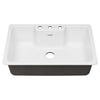 [77SB33223.308] Quince 33 x 22-Inch Cast Iron 3-Hole Drop-In Single-Bowl Kitchen Sink - Brilliant White