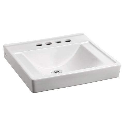 Decorum® Wall-Hung EverClean® Sink Less Overflow With 4-Inch Centerset and Extra Right-Hand Hole
