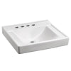 [9024924EC.020] Decorum® Wall-Hung EverClean® Sink Less Overflow with 4-Inch Centerset and Extra Left-Hand Hole - White
