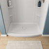 Elevate 48x30-inch Curved Shower Base with Center Drain Outlet // ARCTIC // 64727_A8015TCO.011_CDNwebp.webp