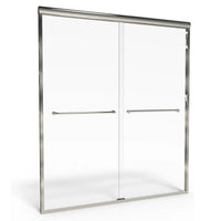 Euro 60 x 70-Inch Height Semi-Frameless Sliding Shower Door with Clear Glass // BRUSHED NICKEL // 64961_AM00390400006_CDNwebp.webp