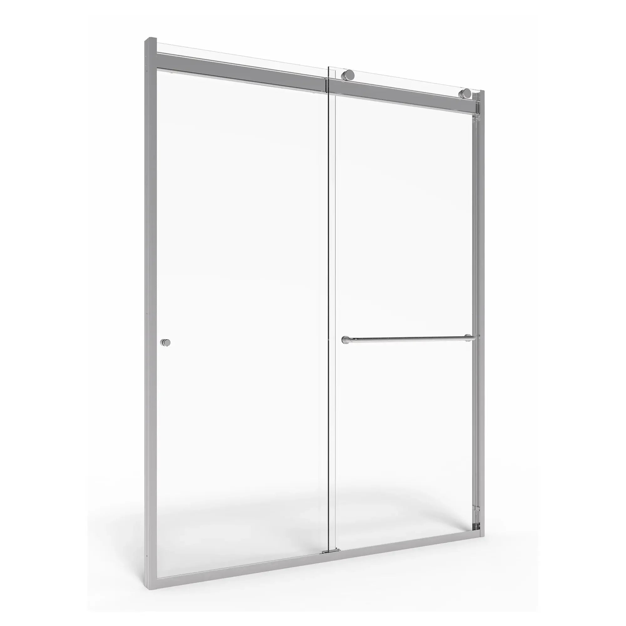 48 x 70-Inch Height Semi-Frameless Top-Roller Sliding Shower Door // SILVER SHINE // 65148_AM00821.400.213_CDNwebp.webp
