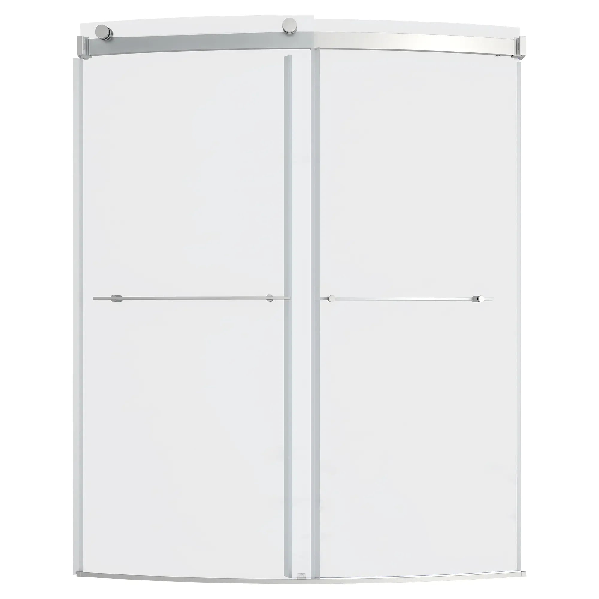 Elevate Frameless 60x72-inch Top-Roller Curved Sliding Shower Door //   BRUSHED NICKEL // 65256_AM00838400295_CDNwebp.webp