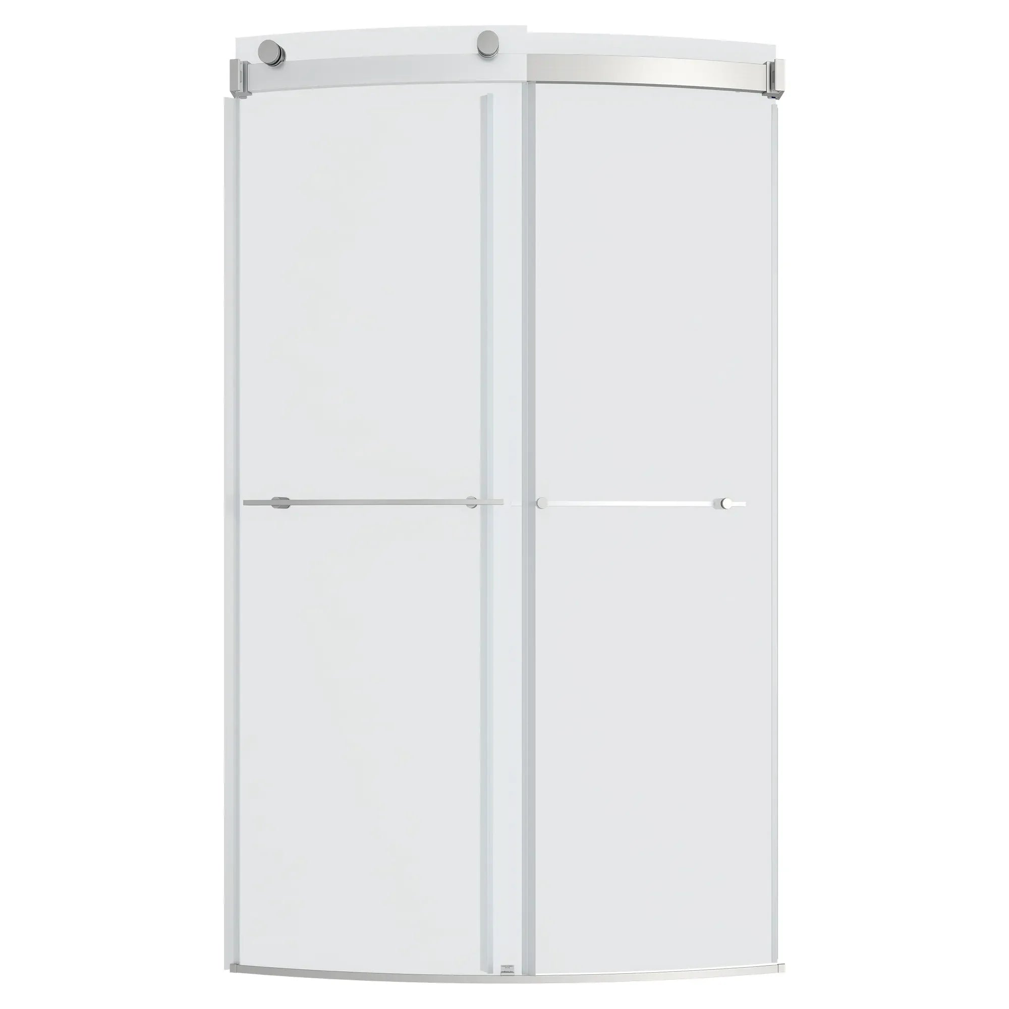 Elevate Frameless 48x72-inch Top-Roller Curved Sliding Shower Door //   BRUSHED NICKEL // 65290_AM00839400295_CDNwebp.webp