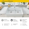 [1180DB3620.291] Avery® 36 x 20-Inch Fine Fireclay Undermount or Flush Mount Double Bowl Apron Kitchen Sink - Alabaster White