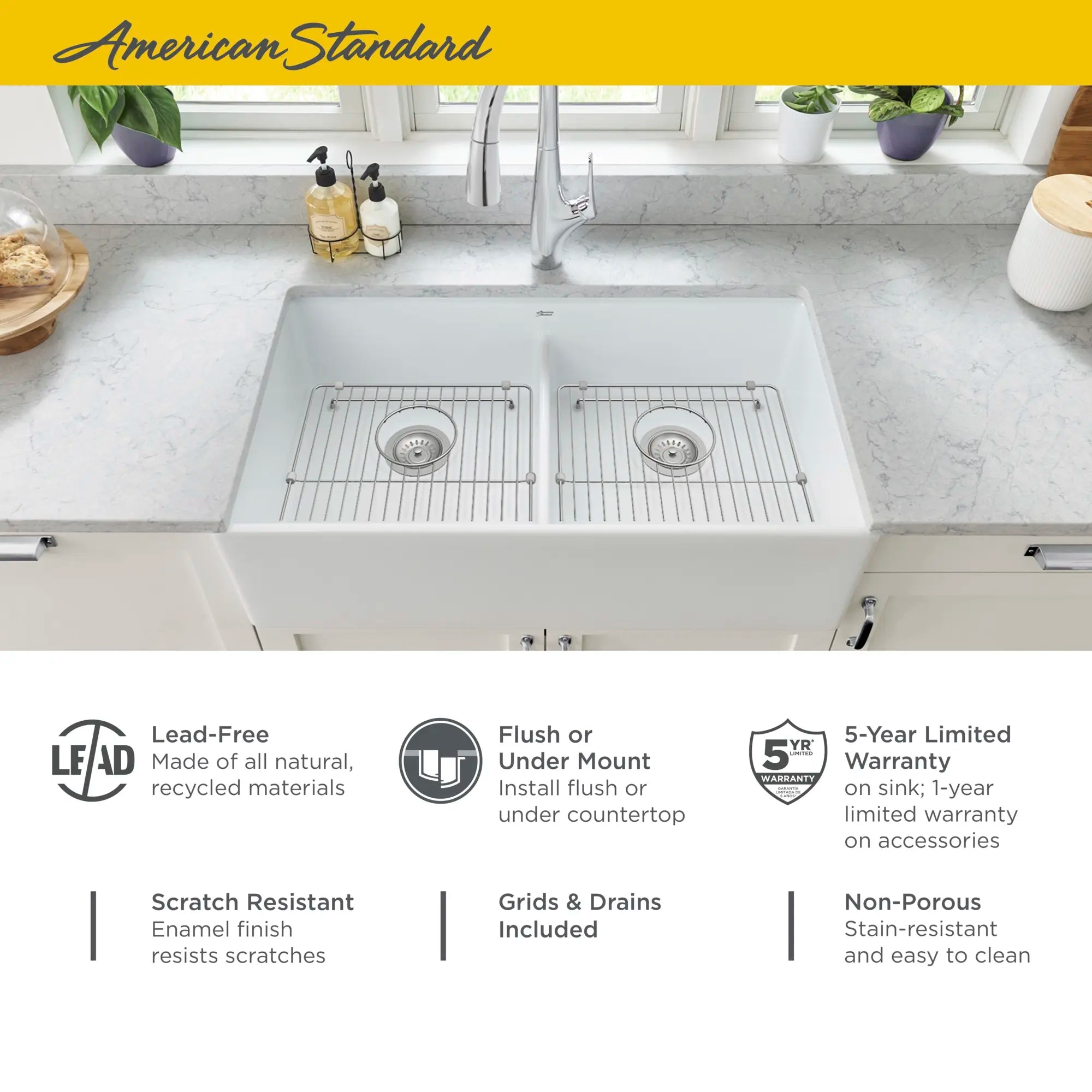 Avery® 36 x 20-Inch Fine Fireclay Undermount or Flush Mount Double Bowl Apron Kitchen Sink // ALABASTER WHITE // 67015_AS_AveryFFCSinks_Info_1180DB3620.291_F-1_0_CDNwebp.webp