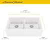 [1180DB3620.291] Avery® 36 x 20-Inch Fine Fireclay Undermount or Flush Mount Double Bowl Apron Kitchen Sink - Alabaster White