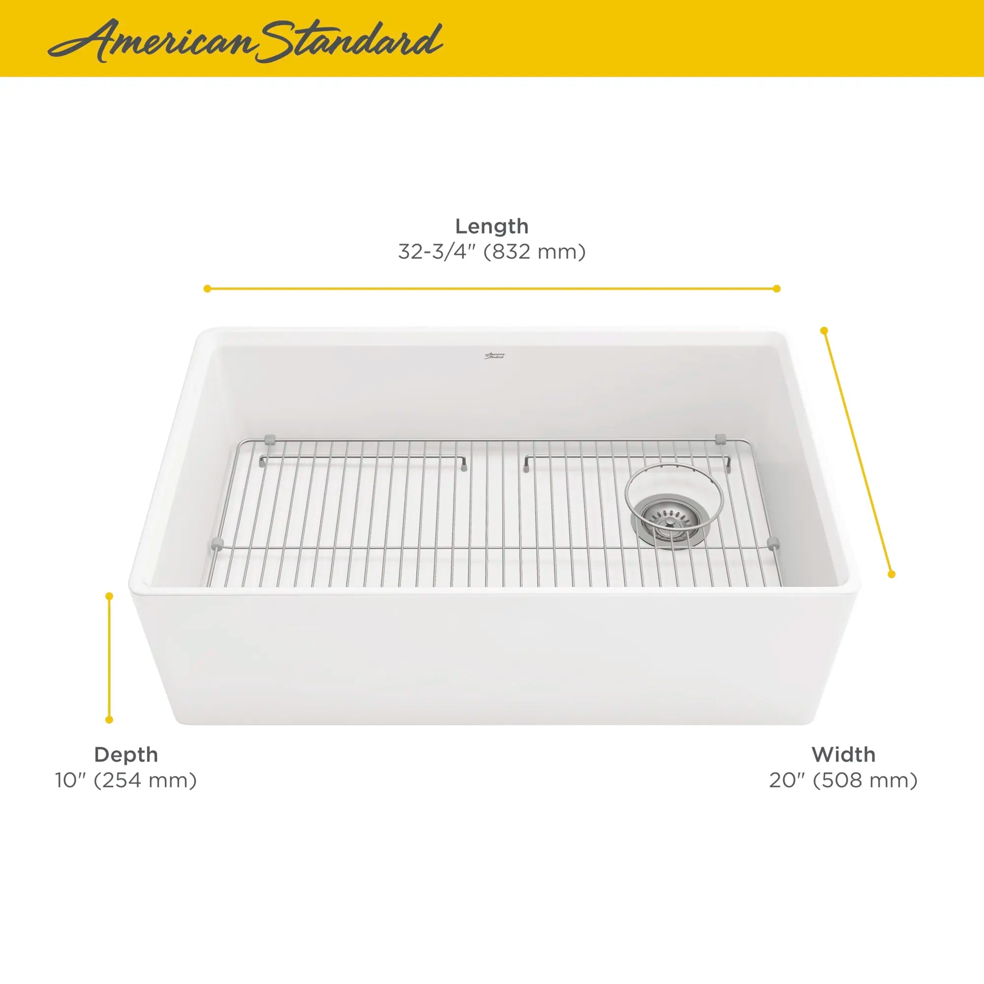 Avery® 33 x 20-Inch Fine Fireclay Undermount or Flush Mount Single Bowl Apron Front Kitchen Sink // ALABASTER WHITE // 67024_AS_AveryFFCSinks_Info_1180SB3320.291_F-2_0_CDNwebp.webp
