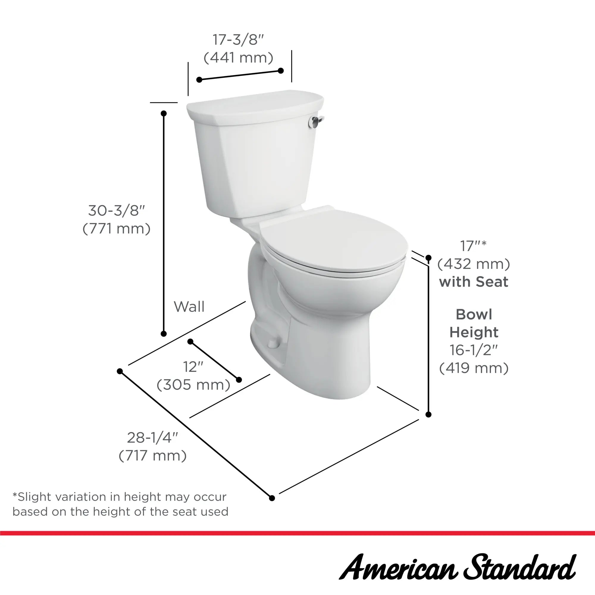 Cadet® PRO Two-Piece 1.28 gpf/4.8 Lpf Chair Height Round Front Right-Hand Trip Lever Toilet Less Seat // WHITE // 67096_Cadet_Infographic_215BA005_215BA105_0001_SEPT2025_1_CDNwebp.webp