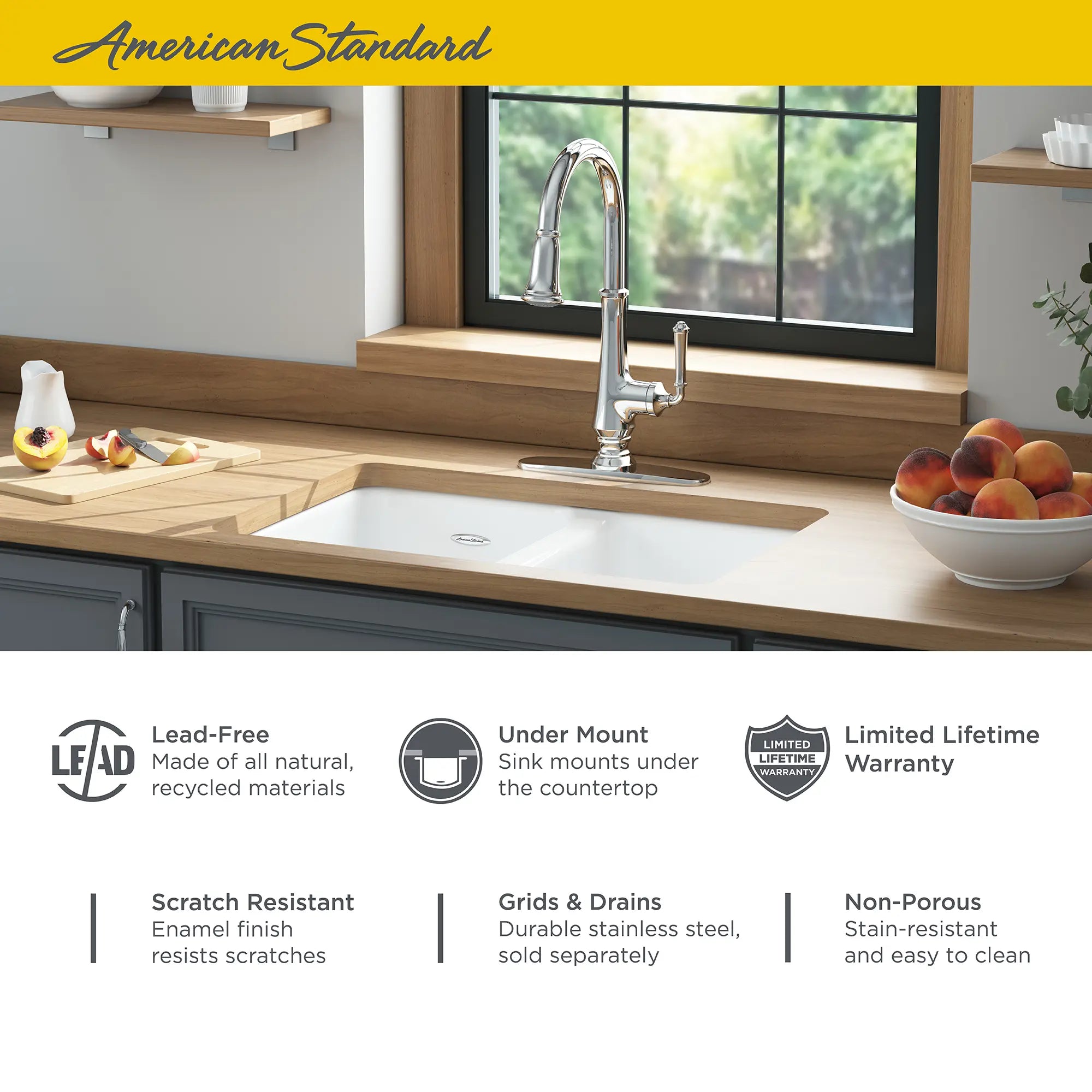 Delancey 30 x 19-Inch Cast Iron Undermount Double-Bowl Kitchen Sink // BRILLIANT WHITE // 67387_AS_Delancey_Cast_Iron_Kitchen_Sink_77DB30190308_Infographic_1_0_CDNwebp.webp
