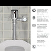 [6247721.002] Ultima® Selectronic® Exposed Toilet Flush Valve, Diaphragm Type, Battery, Dual Flush 1.28/1.1 gpf (4.8/4.2 Lpf) - Polished Chrome