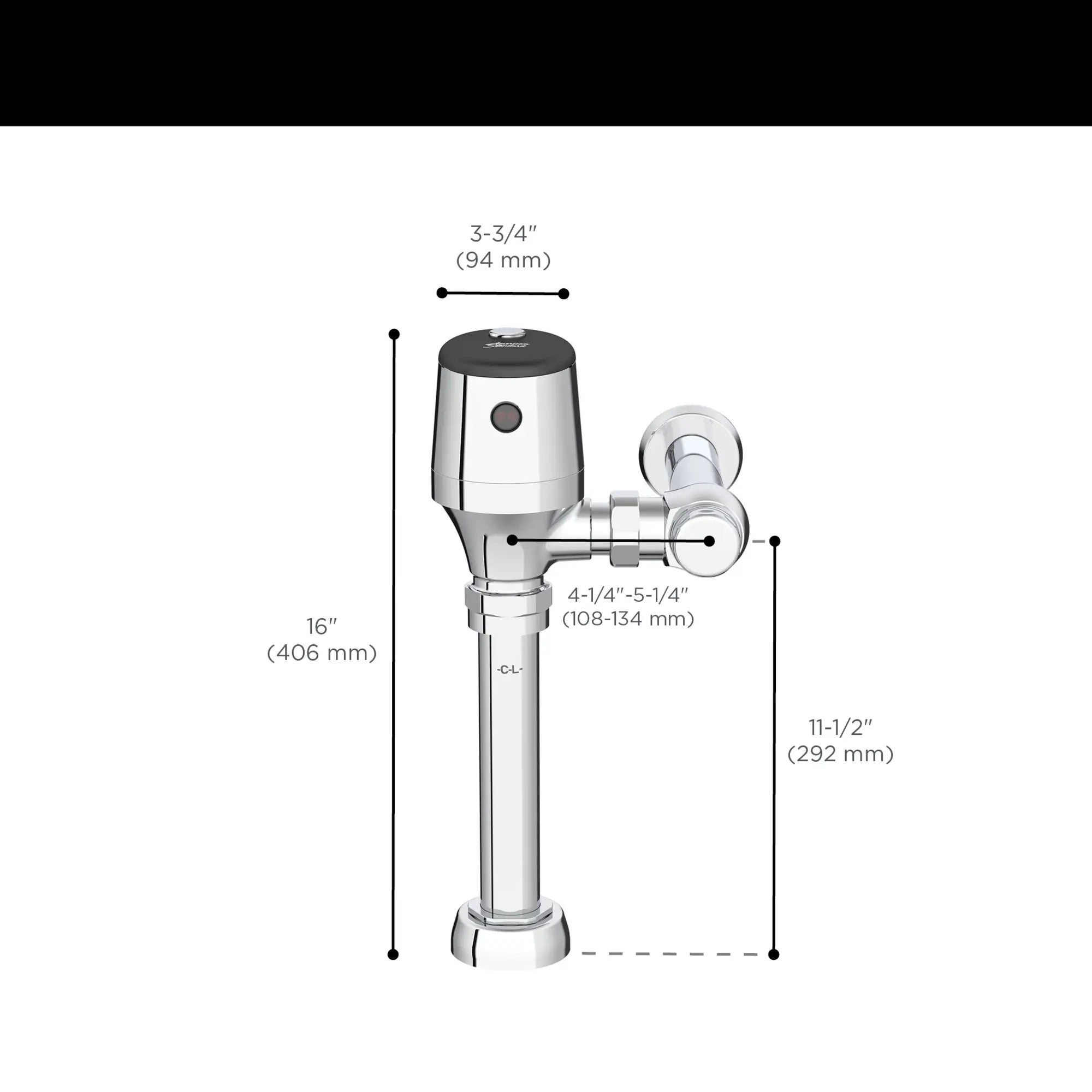 Ultima® Selectronic® Exposed Toilet Flush Valve, Diaphragm Type, Battery, Dual Flush 1.28/1.1 gpf (4.8/4.2 Lpf) // POLISHED CHROME // 67413_AS_Diaphragm_Toilet_Flush_624B121_624B161_6247721_624B721_Valve_Info_2_0_CDNwebp.webp