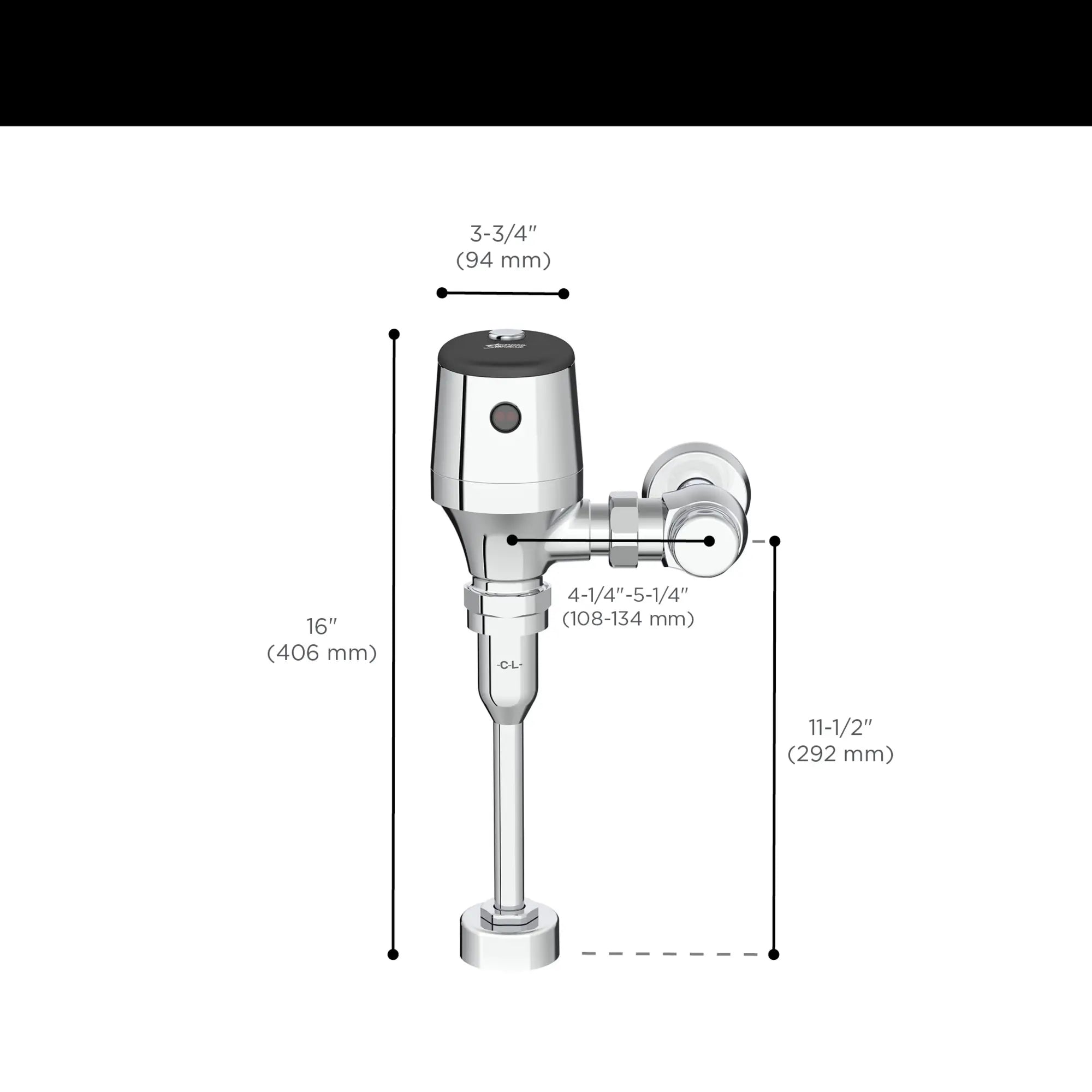 Ultima® Selectronic® Exposed Urinal Flush Valve, Diaphragm Type, Base Model, 0.125 gpf/0.5 Lpf // POLISHED CHROME // 67420_AS_Diaphragm_Urinal_Flush_Valve_624B013_624B051_624B101_Info_2_0_CDNwebp.webp