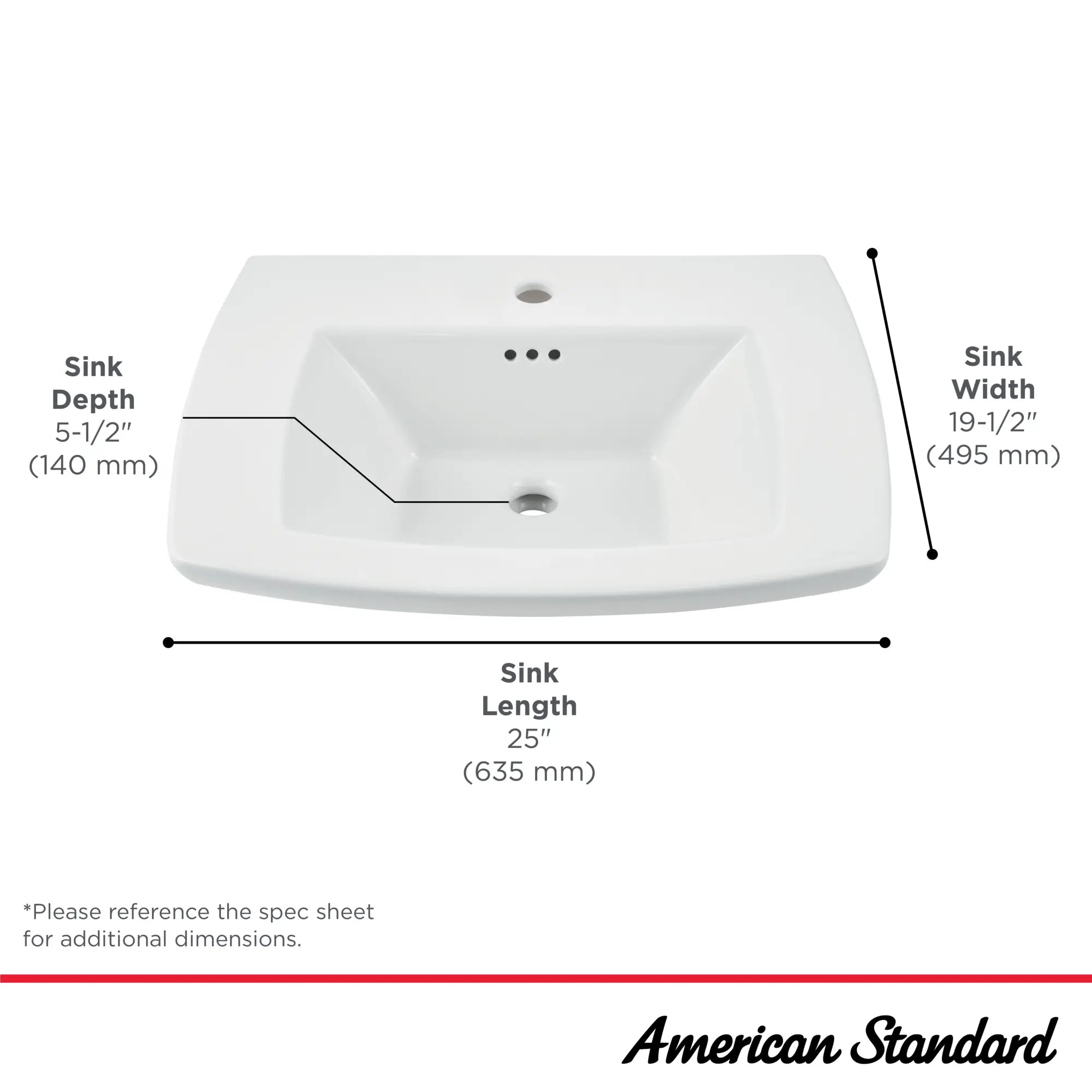 Edgemere Center Hole Only Pedestal Sink Top // WHITE // 67444_Edgemere_Infographic_0445001_0001_SEPT2025_1_CDNwebp.webp