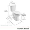 [204BB104.020] Edgemere® Two-Piece 1.28 gpf/4.8 Lpf Chair-Height Round-Front 10 in. Rough Toilet Less Seat - White