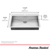 [18SB6332211.075] Edgewater® 33 x 22-Inch Stainless Steel 1-Hole Dual Mount Single-Bowl ADA Kitchen Sink - Stainless Steel
