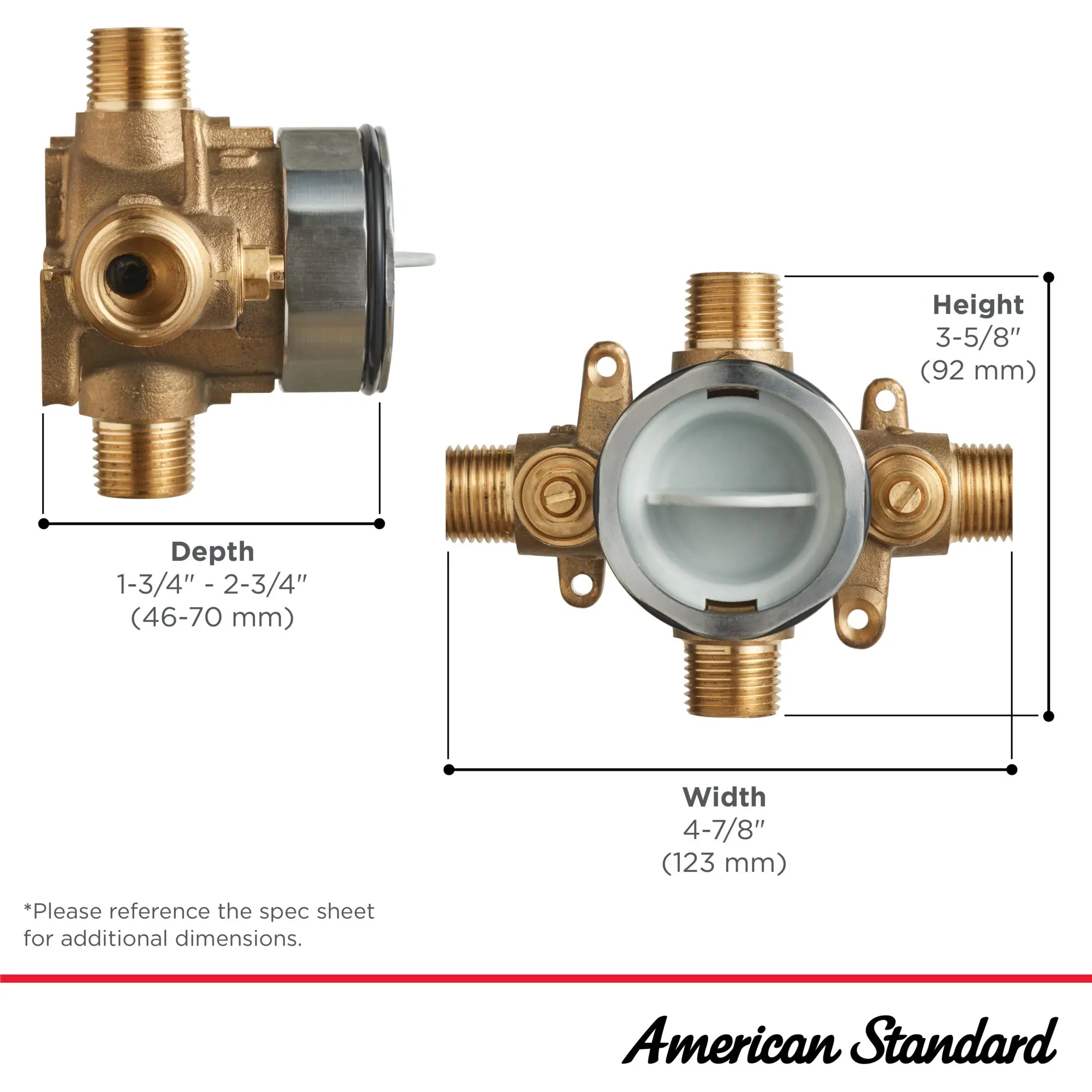 Flash® Shower Rough-In Valve With Universal Inlets/Outlets With Screwd