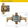 [RU107ESS] Flash® Shower Rough-In Valve With PEX Inlet Elbows/Universal Outlets With Screwdriver Stops for Crimp Ring System - No Finish