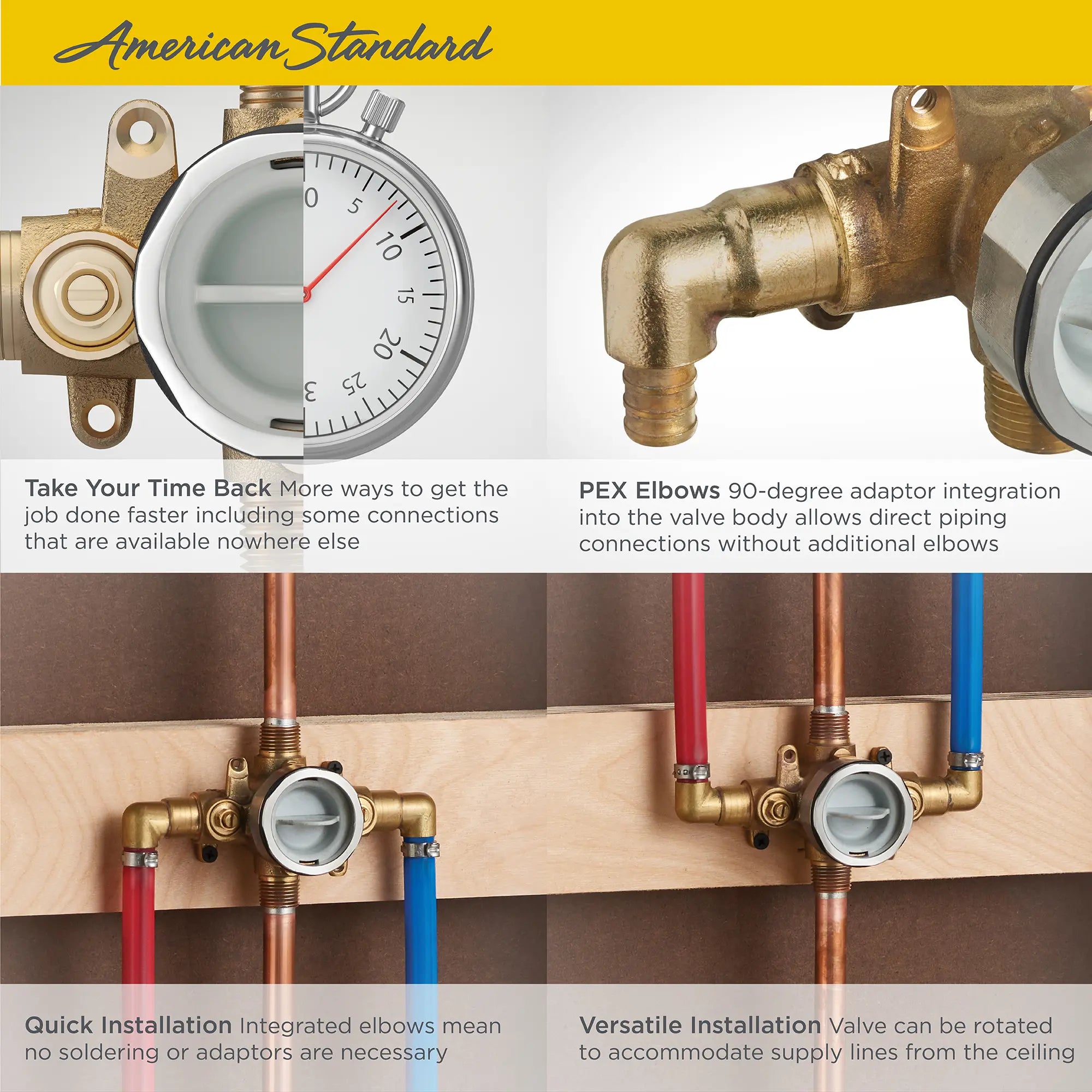 Flash® Shower Rough-In Valve With PEX Inlet Elbows/Universal Outlets With Screwdriver Stops for Crimp Ring System // NO FINISH // 67560_Flash_Valve_RU107E_RU107ESS_Info_0_CDNwebp.webp