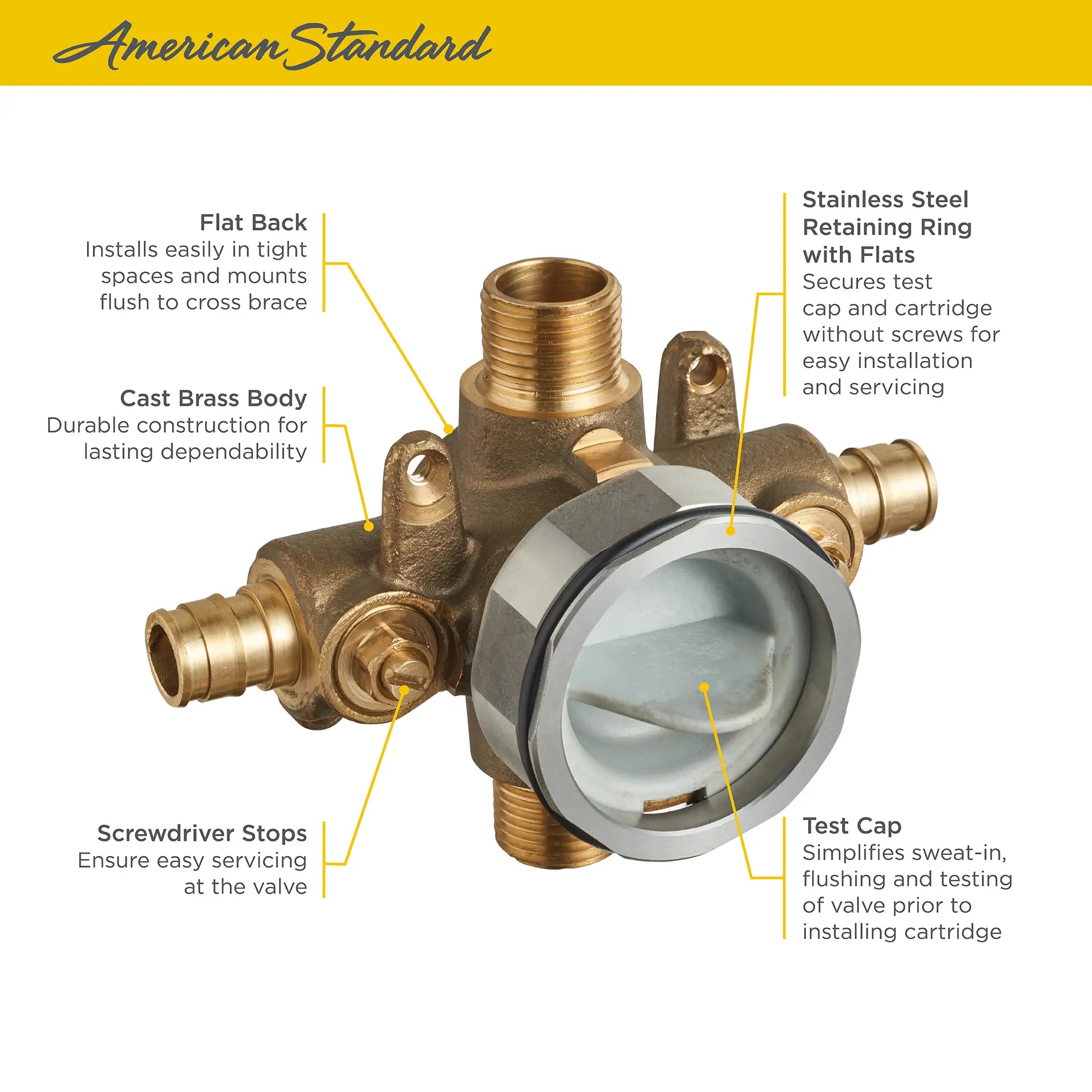 Flash® Shower Rough-In Valve With PEX Inlets/Universal Outlets With Screwdriver Stops for Cold Expansion System // NO FINISH // 67582_Flash_Valve_RU108SS_Info_1_0_CDNwebp.webp