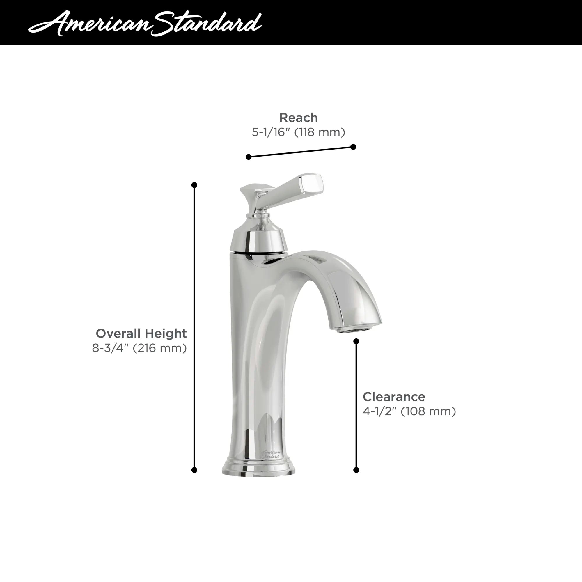 Glenmere Single Hole Single-Handle Bathroom Faucet 1.2 gpm/4.5 L/min With Lever Handle // BRUSHED NICKEL // 67608_AS_Glenmere_Bath_7617107_Infographic_2_0_CDNwebp.webp