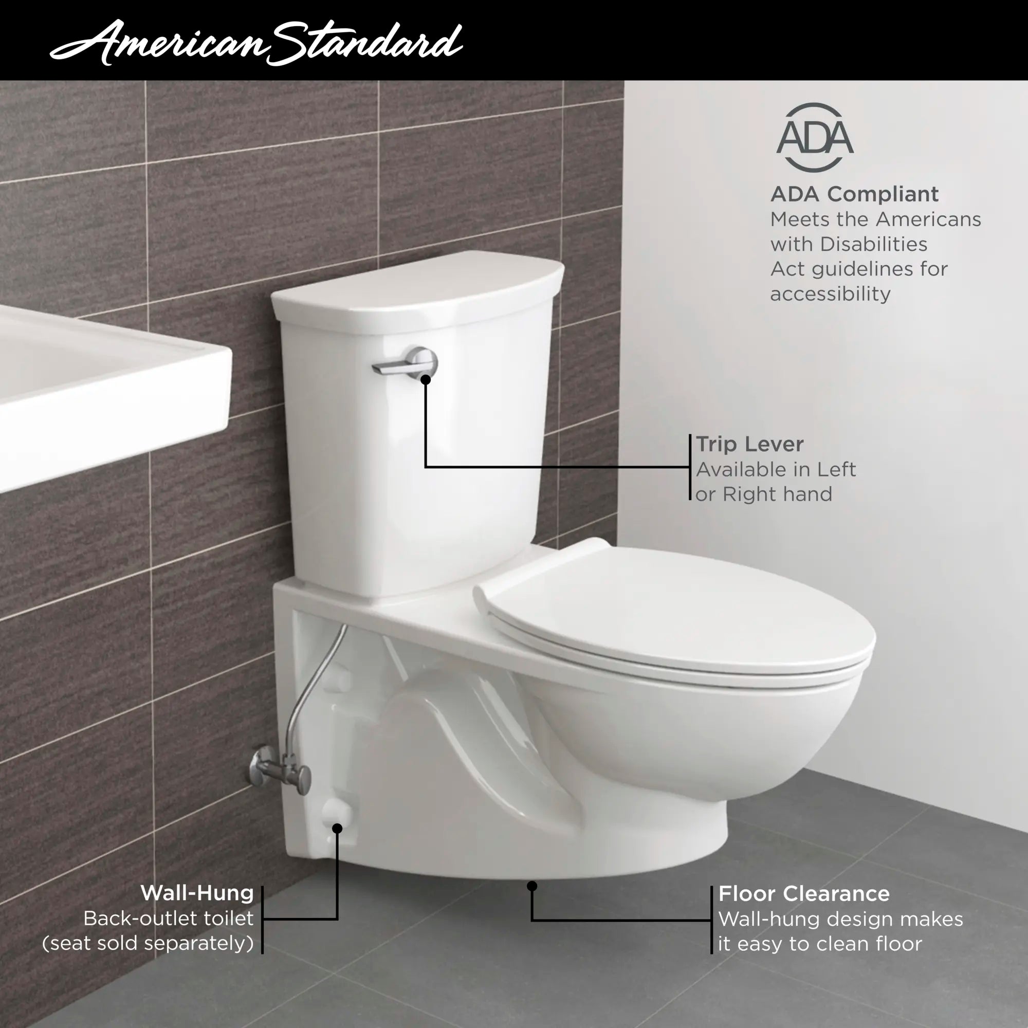 Glenwall® VorMax® Two-Piece 1.28 gpf/4.8 Lpf Right-Hand Trip Lever Back Outlet Elongated Wall-Hung EverClean® Toilet // WHITE // 67618_AS_Glenwall_Commercial_Toilet_2882107_2882108_Info_F2_0_CDNwebp.webp