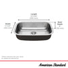 [18SB6231800S.075] Portsmouth® 23 x 18-Inch Stainless Steel Undermount Single-Bowl ADA Kitchen Sink - Stainless Steel