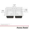 [77DB33223.308] Quince 33 x 22-Inch Cast Iron 3-Hole Drop-In or Undercounter Double-Bowl Kitchen Sink - Brilliant White